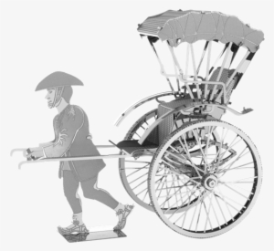 Metal Earth Japanese Rickshaw - Fascinations Metal (grey) Earth Rickshaw Laser Cut