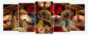 Japanese Umbrellas Canvas Wall Art