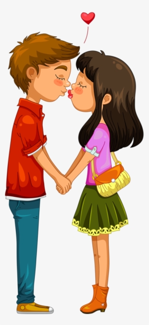 Namorados & Amor - Boy And Girl Kissing Cartoon