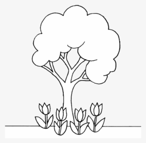 Árbol Y Flores - Tree Coloring Page