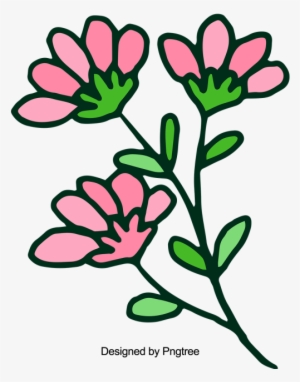 Cartoon Bonito Pintado A Mano Flores De Color De Agua - Cartoon