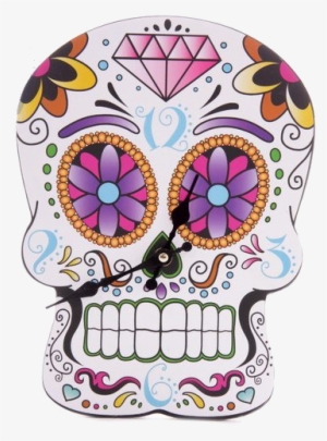 Day Of The Dead Candy Skull Clock - Day Of The Dead Skull