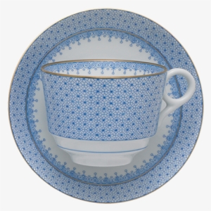 Mottahedeh Cornflower Blue Lace Cup And Saucer