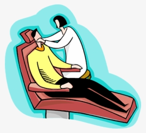 Man In Dentist Chair Royalty Free Vector Clip Art Illustration - Dentist Patient Clipart