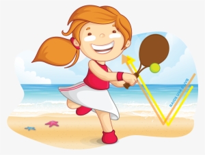 7 Dicas De Segurança Para Curtir A Praia Com As Crianças - Cartoon Person Playing Tennis