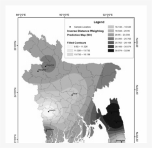 The Spatial Distribution Of Cr, Co, Ni, Cu, As, Pb, - Bangladesh Map Vector