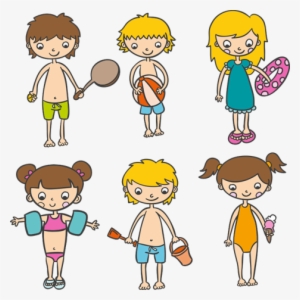 Kit De Vinilos Infantiles Niños Felices En La Playa - Niños Playa Png