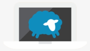 Uno The Sheep On A Laptop Format - Circle