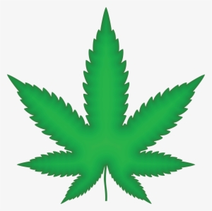 Free Clipart Of A Green Pot Leaf - Weed Leaf Png