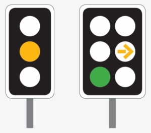 A Driver Approaching Traffic Lights Showing A Yellow - Traffic Light