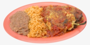 Chile Relleno Con Arroz Y Frijoles