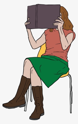 Girl Reading Clip Art