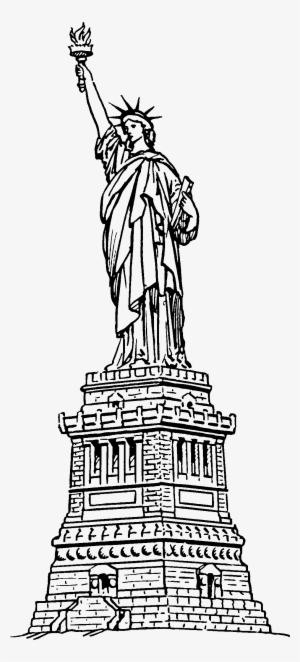 Statue Of Liberty Black And White Drawing - Statue Of Liberty Colouring Pages Printable
