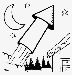 Download Firework Cartoon Coloring Clipart Coloring - Rocket Pics Drawing Cartoon