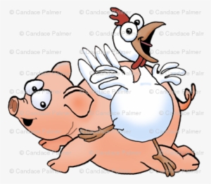 Cartoon Pig And Chicken - Happy Birthday! Card