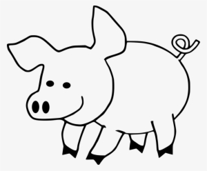 Cartoon, Hog, Pig, Swine - Pig Coloring