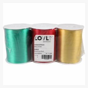 Lovly® Ribbon, 10mm, 250m, Red/gold/green