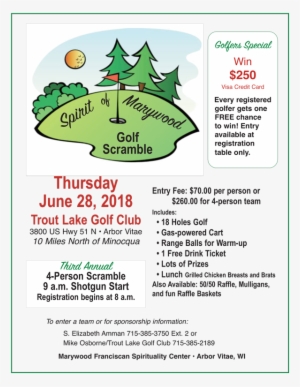 Spirit Of Marywood Golf Scramble - Cartoon