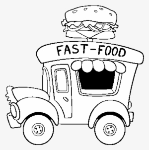 Dibujo De Food Truck De Hamburguesas Para Colorear - Gambar Hot Dog Kartun Hitam Putih