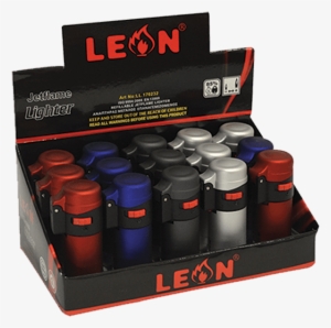 Leon® Metallic Barrel Jetflame Lighters - Box