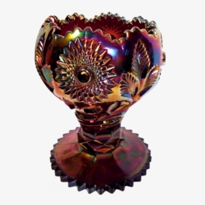 Millersburg Hobstar & Feather Purple Giant Rosebowl - Don Clark