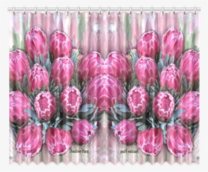 Pink Ice Protea Window Curtain 52"x84" - Window