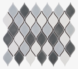 Teardrop Pattern White And Grey Ceramic Mesh Mounted - Teardrop Pattern