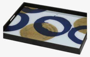 Related Products - Notre Monde - Gold And Blue Halos Glass Tray