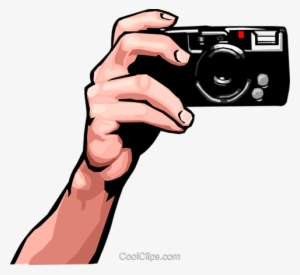 Hand With Camera Royalty Free Vector Clip Art Illustration - Camera Na Mao Png