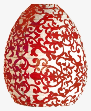 Florence Red Beehive Lampshade - Persimmon Striped Tablecloth By Zen Zen