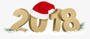 Golden 2018 Word Art - New Year Santa 2018