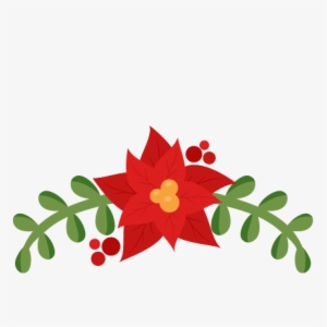 Poinsettia Border Png Download - Flourish Christmas Silhouette Free