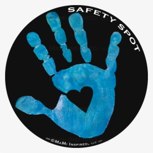 Safety Spot Black Kids Hand Car Magnet Handprint Parking - Circle
