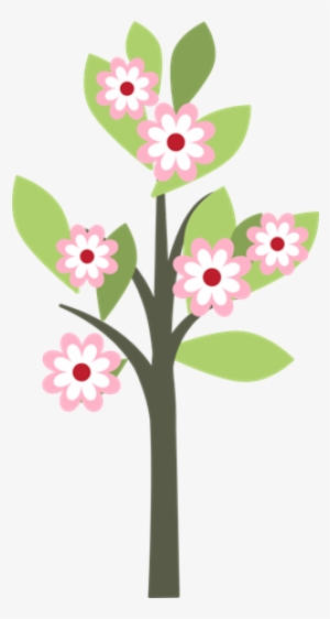 Vinilo Decorativo Árbol De Flores Rosas Y Hojas Verdes - Arbol Con Flores Png