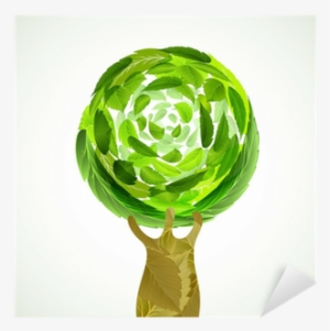 Vinilo Pixerstick Temporada Árbol Con Hojas Verdes - Illustration