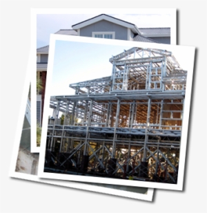 Photographs Of House With Metal Frame - Cat Five House