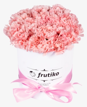 Pink Carnations White Oval Box - Cardboard Box