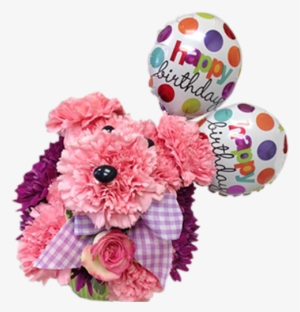 Carnation Puppy Birthday - 21 Inch Happy Birthday Circles - Flat