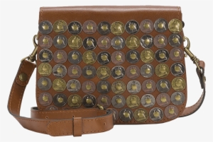 Patricia Nash Women's Studded Coin Rivoli Small Flap - Patricia Nash Rivoli Leather Crossbody Bag - Tan