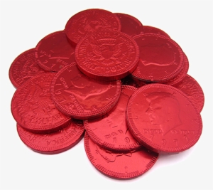 Fort Knox Red Milk Chocolate Coins - Fort Knox Milk Chocolate (brown) Coins, Red Foil, 1