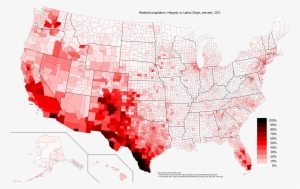 Large Version - Percent Hispanic Us Map