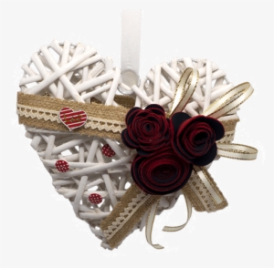 Wicker Hanging Heart - Artificial Flower