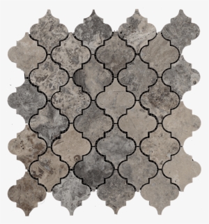Silver Travertine Mosaic Tile Arabesque - Tile