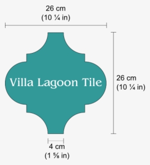Dimensions Labeled For 26cm Arabesque Classic - Arabesque Tile Dimensions