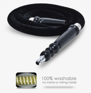 Ultra Wide Velvet Rope Hose Washable Black - Hookah