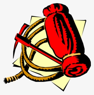 Vector Illustration Of Mountain Climbing Gear With - Mountain Climbing Gear Clipart