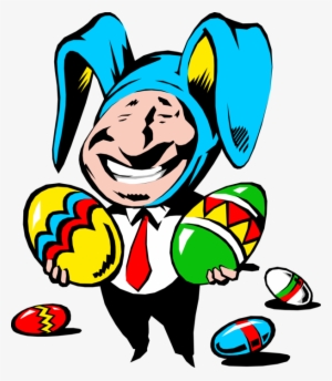 Vector Illustration Of Business Easter Bunny With Colorful - Clip Art