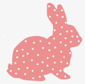 Pink Bunny Polka Dot Silhouette Clip Art At Clipart - Baby Bunny Clip Art