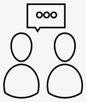 People Speaking Outline Symbol Inside A Circle Vector - People Speaking Logo Png