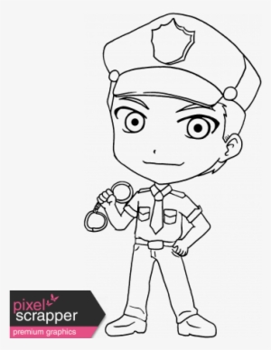 People Kit 003 Police Outline - Digital Scrapbooking